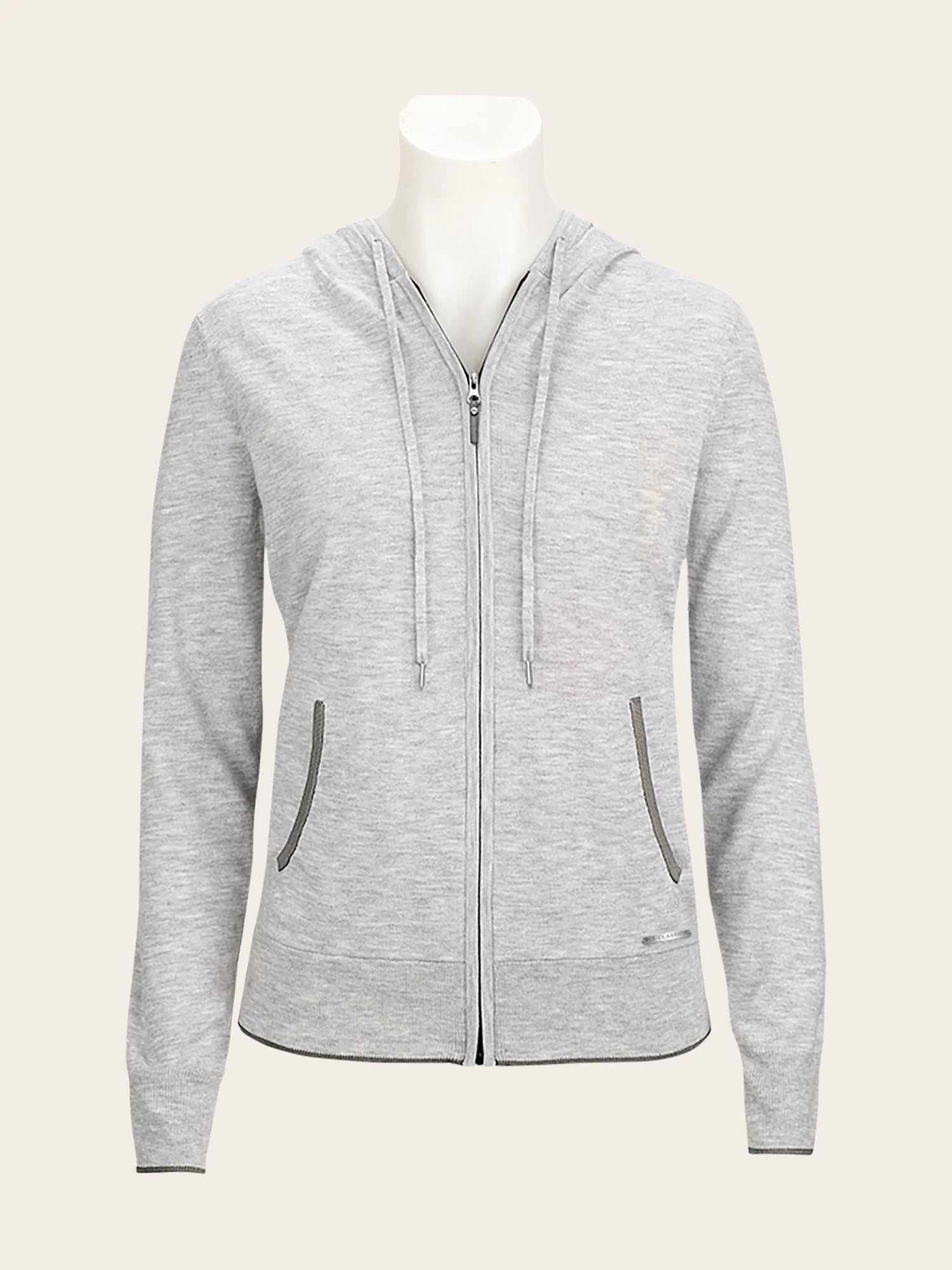 Ladies grey zip hoodie sale